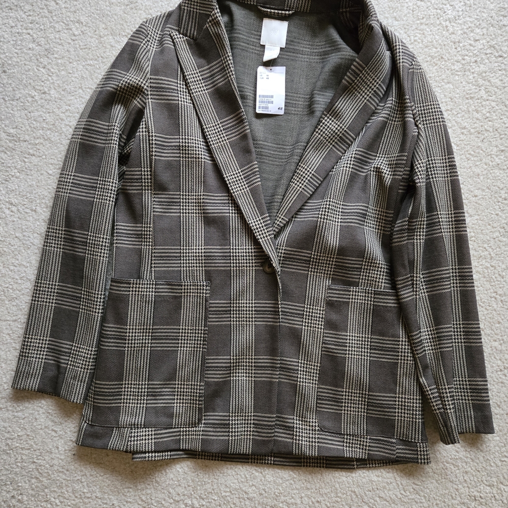 H&M Brown Plaid Blazer